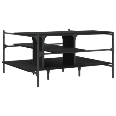 vidaXL Τραπεζάκι Σαλονιού Μαύρο 100x100x48,5cm Επεξεργασμένο Ξύλο 1 τεμ.