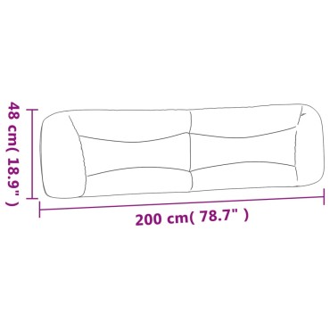 vidaXL Μαξιλάρι για Κεφαλάρι Μαύρο Υφασμάτινο 210x15x48cm 1 τεμ.