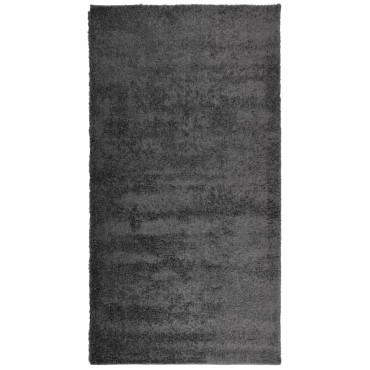vidaXL Χαλί Shaggy PAMPLONA με Ψηλό Πέλος Μοντέρνο Ανθρακί 80x150cm