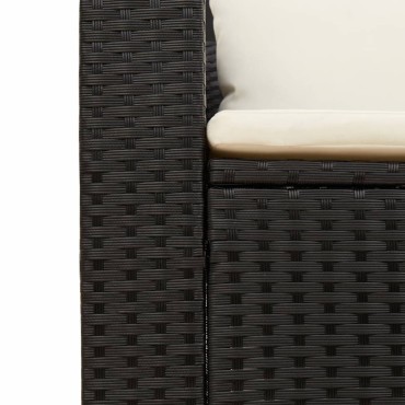 vidaXL Σετ Καναπέ Κήπου 5 τεμ. Μαύρο Συνθετικό Ρατάν με Μαξιλάρια 70x55cm  Γωνιακός