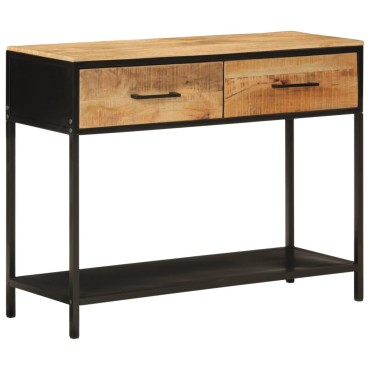 vidaXL Τραπέζι Κονσόλα 100x35x76cm από Μασίφ Ξύλο Μάνγκο/Σίδερο 1 τεμ.