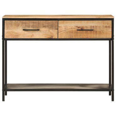 vidaXL Τραπέζι Κονσόλα 100x35x76cm από Μασίφ Ξύλο Μάνγκο/Σίδερο 1 τεμ.