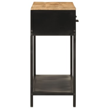 vidaXL Τραπέζι Κονσόλα 100x35x76cm από Μασίφ Ξύλο Μάνγκο/Σίδερο 1 τεμ.