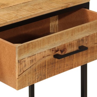 vidaXL Τραπέζι Κονσόλα 100x35x76cm από Μασίφ Ξύλο Μάνγκο/Σίδερο 1 τεμ.