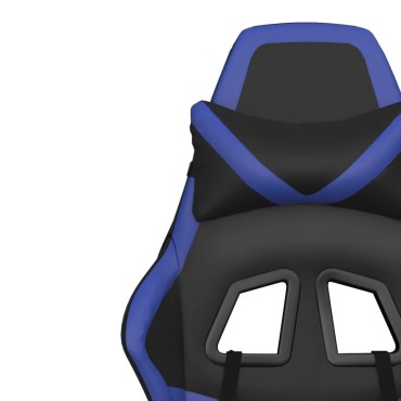 vidaXL Καρέκλα Gaming Μασάζ Μαύρο/Μπλε από Συνθετικό Δέρμα 66,5x61x(118-127,5)cm 1 τεμ.