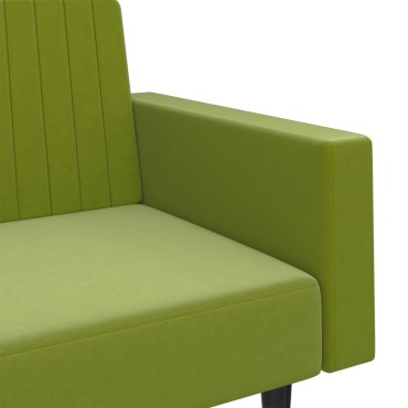 vidaXL Καναπές Κρεβάτι Διθέσιος Ανοιχτό Πράσινο Βελούδινος 220x84,5x69cm 1 τεμ.