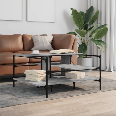 vidaXL Τραπεζάκι Σαλονιού Γκρι Sonoma 100x100x48,5cm Επεξεργ. Ξύλο 1 τεμ.