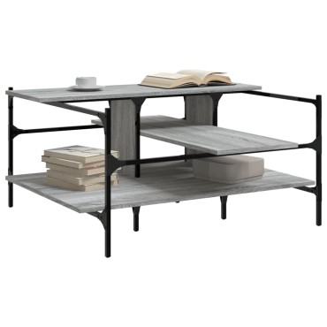 vidaXL Τραπεζάκι Σαλονιού Γκρι Sonoma 100x100x48,5cm Επεξεργ. Ξύλο 1 τεμ.