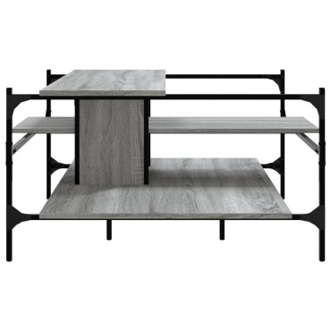 vidaXL Τραπεζάκι Σαλονιού Γκρι Sonoma 100x100x48,5cm Επεξεργ. Ξύλο 1 τεμ.