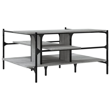 vidaXL Τραπεζάκι Σαλονιού Γκρι Sonoma 100x100x48,5cm Επεξεργ. Ξύλο 1 τεμ.