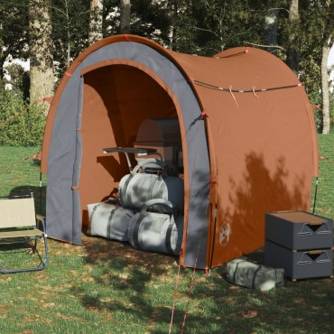 vidaXL Σκηνή Αποθήκευσης Γκρι/Πορτοκαλί 204x183x178 εκ. από Ταφτά 185T