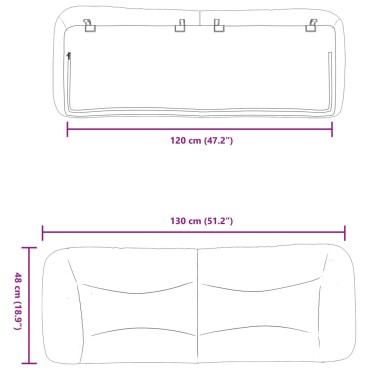 vidaXL Μαξιλάρι για Κεφαλάρι Μπλε Υφασμάτινο 130x15x48cm 1 τεμ.