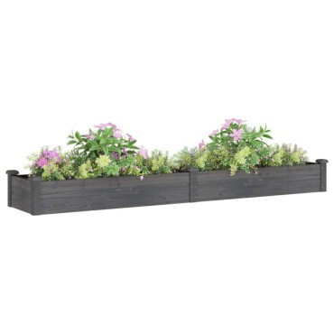 vidaXL Ζαρντινιέρα Υπερυψ. με Επένδυση Γκρι 240x45x25 εκ. Μασίφ Ελάτη