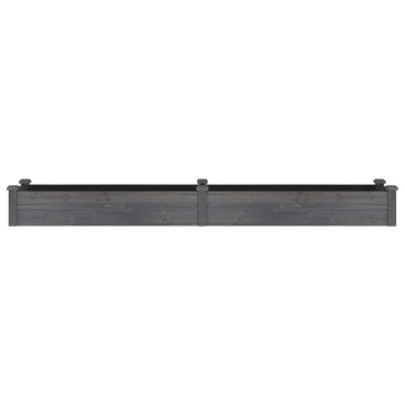 vidaXL Ζαρντινιέρα Υπερυψ. με Επένδυση Γκρι 240x45x25 εκ. Μασίφ Ελάτη
