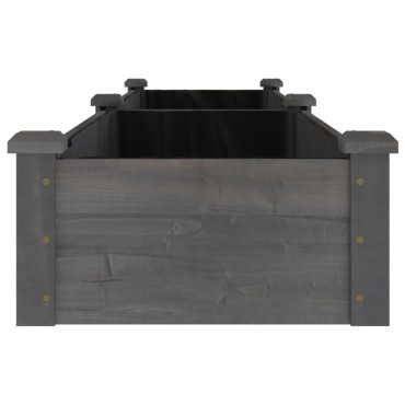 vidaXL Ζαρντινιέρα Υπερυψ. με Επένδυση Γκρι 240x45x25 εκ. Μασίφ Ελάτη