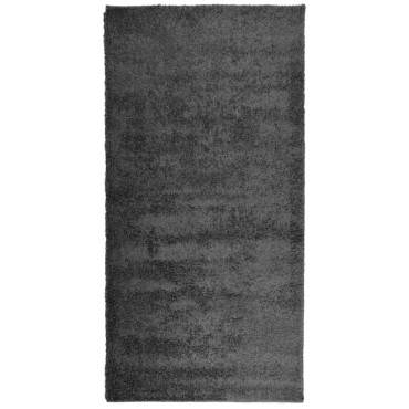 vidaXL Χαλί Shaggy PAMPLONA με Ψηλό Πέλος Μοντέρνο Ανθρακί 100x200cm