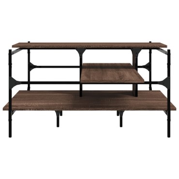 vidaXL Τραπεζάκι Σαλονιού Καφέ Δρυς 100x100x48,5cm Επεξεργασμ. Ξύλο 1 τεμ.
