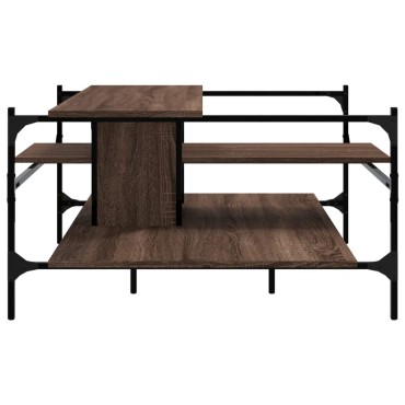 vidaXL Τραπεζάκι Σαλονιού Καφέ Δρυς 100x100x48,5cm Επεξεργασμ. Ξύλο 1 τεμ.