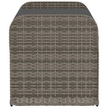 vidaXL Παγκάκι Αποθήκευσης Γκρι 115x51x52cm Συνθετικό Ρατάν Μαξιλάρι 1 τεμ.