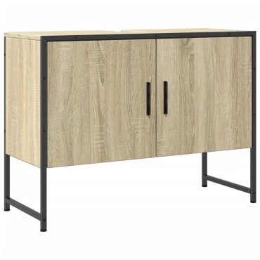 vidaXL Ντουλάπι Μπάνιου Νιπτήρα Sonoma Δρυς 80x33x60cm Επεξ. Ξύλο 1 τεμ.