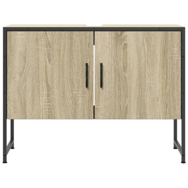 vidaXL Ντουλάπι Μπάνιου Νιπτήρα Sonoma Δρυς 80x33x60cm Επεξ. Ξύλο 1 τεμ.