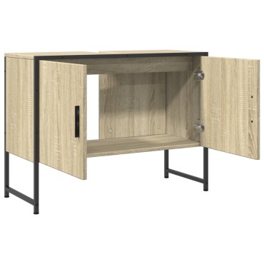 vidaXL Ντουλάπι Μπάνιου Νιπτήρα Sonoma Δρυς 80x33x60cm Επεξ. Ξύλο 1 τεμ.