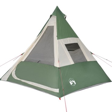 vidaXL Σκηνή Κάμπινγκ Tipi 7 Ατόμων Αδιάβροχη Πράσινη