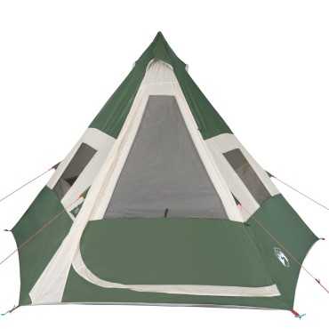 vidaXL Σκηνή Κάμπινγκ Tipi 7 Ατόμων Αδιάβροχη Πράσινη