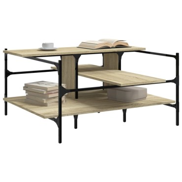 vidaXL Τραπεζάκι Σαλονιού Sonoma Δρυς 100x100x48,5cm Επεξεργ. Ξύλο 1 τεμ.