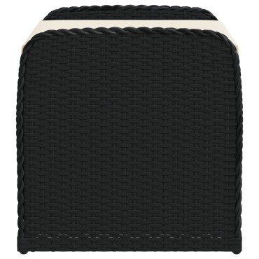 vidaXL Παγκάκι Αποθήκευσης Μαύρο 80x51x52cm Συνθετικό Ρατάν Μαξιλάρι 1 τεμ.