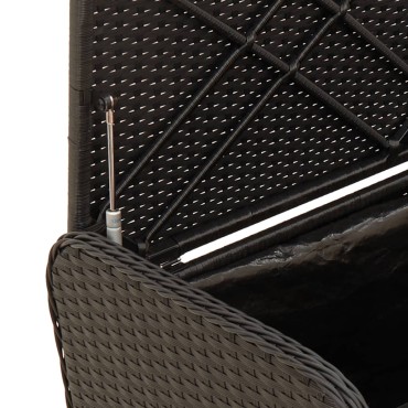 vidaXL Παγκάκι Αποθήκευσης Μαύρο 80x51x52cm Συνθετικό Ρατάν Μαξιλάρι 1 τεμ.
