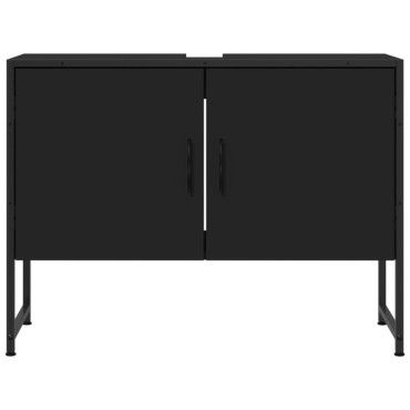vidaXL Ντουλάπι Μπάνιου Νιπτήρα Μαύρο 80x33x60cm Επεξ. Ξύλο 1 τεμ.