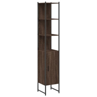 vidaXL Ντουλάπι Μπάνιου Καφέ Δρυς 33x33x185,5cm Επεξεργασμένο Ξύλο 1 τεμ.