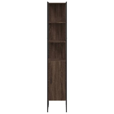 vidaXL Ντουλάπι Μπάνιου Καφέ Δρυς 33x33x185,5cm Επεξεργασμένο Ξύλο 1 τεμ.