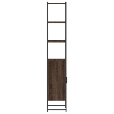 vidaXL Ντουλάπι Μπάνιου Καφέ Δρυς 33x33x185,5cm Επεξεργασμένο Ξύλο 1 τεμ.