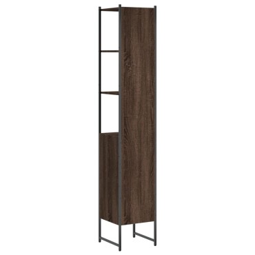 vidaXL Ντουλάπι Μπάνιου Καφέ Δρυς 33x33x185,5cm Επεξεργασμένο Ξύλο 1 τεμ.