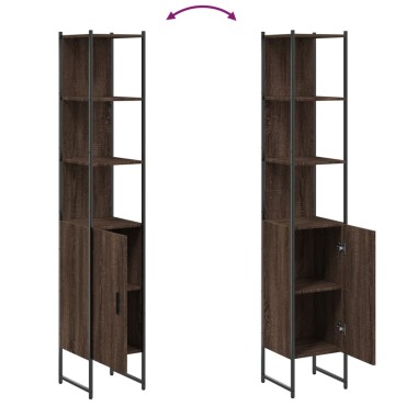 vidaXL Ντουλάπι Μπάνιου Καφέ Δρυς 33x33x185,5cm Επεξεργασμένο Ξύλο 1 τεμ.