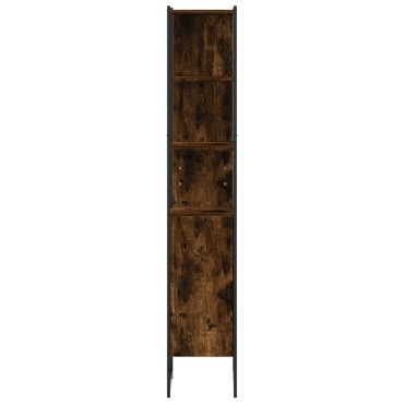 vidaXL Ντουλάπι Μπάνιου Καπνιστή Δρυς 33x33x185,5cm Επεξεργ. Ξύλο 1 τεμ.