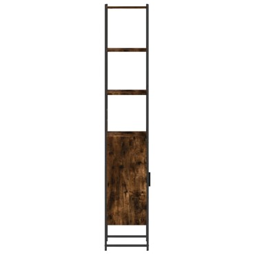 vidaXL Ντουλάπι Μπάνιου Καπνιστή Δρυς 33x33x185,5cm Επεξεργ. Ξύλο 1 τεμ.