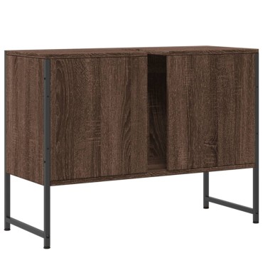 vidaXL Ντουλάπι Μπάνιου Νιπτήρα Καφέ Δρυς 80x33x60cm Επεξ. Ξύλο 1 τεμ.