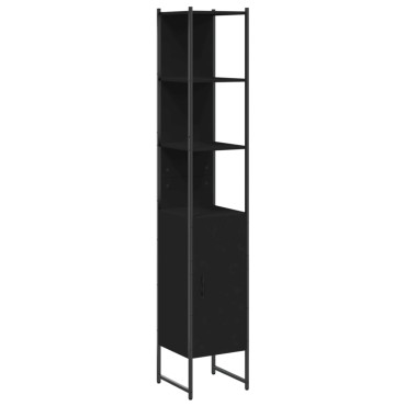 vidaXL Ντουλάπι Μπάνιου Μαύρο 33x33x185,5cm Επεξεργασμένο Ξύλο 1 τεμ.