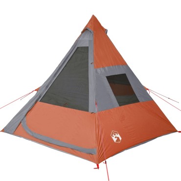 vidaXL Σκηνή Κάμπινγκ Tipi 7 Ατόμων Αδιάβροχη Πορτοκαλί