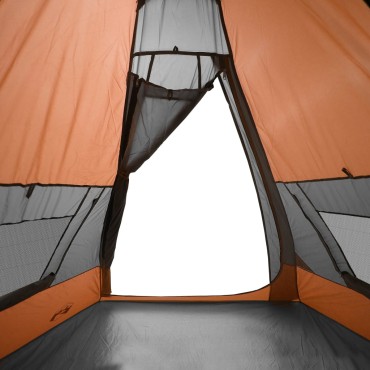 vidaXL Σκηνή Κάμπινγκ Tipi 7 Ατόμων Αδιάβροχη Πορτοκαλί