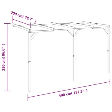 vidaXL Πέργκολα Στηριζόμενη 2 x 4 x 2,2 μ. Ξύλινη