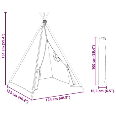 vidaXL Σκηνή Teepee Παιδική Λευκή 120x120x150 εκ. Peach Skin με Σάκο