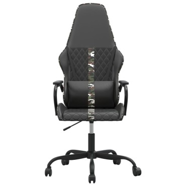 vidaXL Καρέκλα Gaming Μασάζ Παραλλαγή & Μαύρο από Συνθετικό Δέρμα 54x61,5x(118,5-128)cm 1 τεμ.