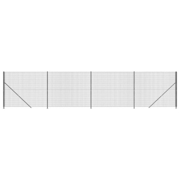 vidaXL Συρματόπλεγμα Περίφραξης Ανθρακί 1,8x10 μ. με Βάσεις Φλάντζα