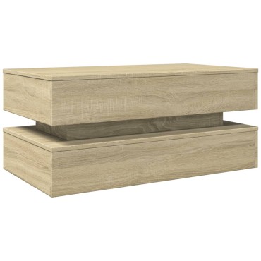 vidaXL Τραπεζάκι Σαλονιού με LED Sonoma Δρυς 90x50x40cm 1 τεμ.