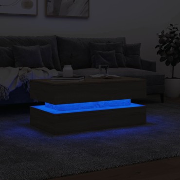 vidaXL Τραπεζάκι Σαλονιού με LED Sonoma Δρυς 90x50x40cm 1 τεμ.