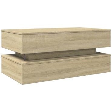 vidaXL Τραπεζάκι Σαλονιού με LED Sonoma Δρυς 90x50x40cm 1 τεμ.